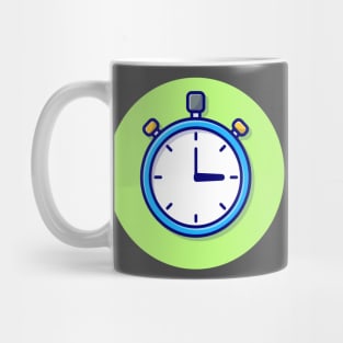 Stopwatch Timer Cartoon Vector Icon Illustration Mug